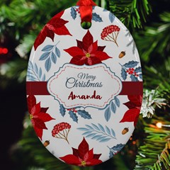 Xmas Bell Pattern Ornament Oval Ornament (Two Sides) View2