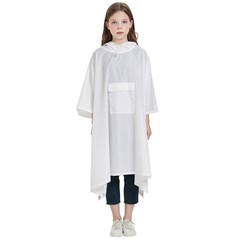 Personalized Name Little Cat Pattern Kids  Hooded Rain Ponchos View3
