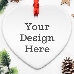 Personalized Poinsettia Frame Photo Name Heart Ornament (Two Sides) Heart Ornament (Two Sides) View1