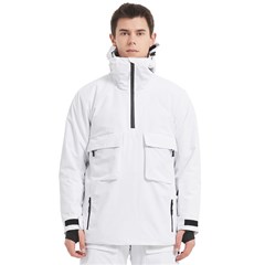 Custom Mix Pattern Logo Any Text Name Men s Pullover Zip Ski and Snowboard Waterproof Breathable Jacket View5