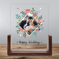 Personalized Photo Couple Family Name Any Text Acrylic UV Print 6  Tabletop Frame (U-Shape) View1