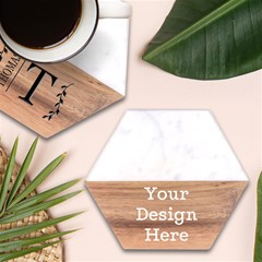 Personalized Family Name Marble Wood Coaster (Hexagon)  View1