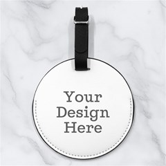 Custom Marble Initial Name Any Text Nappa Leather Luggage Tag Round View1