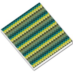 Scallop Pattern Repeat In  new York  Teal, Mustard, Grey And Moss Small Memo Pads