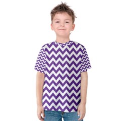 Royal Purple & White Zigzag Pattern Kid s Cotton Tee