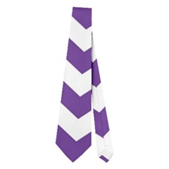 Royal Purple & White Zigzag Pattern Necktie (two Side)