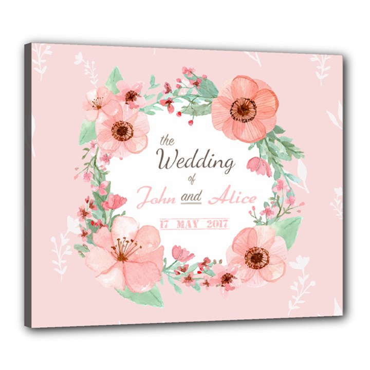 flower wedding greeting Canvas 24  x 20  (Framed)