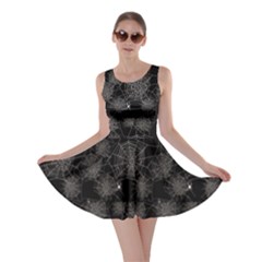 Black Web Spiders Pattern Skater Dress