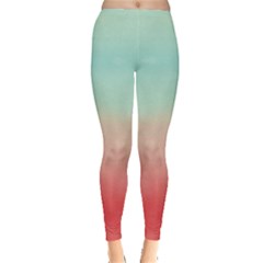 Mint & Orange Gradient Tie Dye Leggings