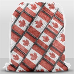 Canadian Flag Motif Pattern Drawstring Bag (large)