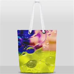 Abstract Bubbles Oil Full Print Rope Handle Tote (small)