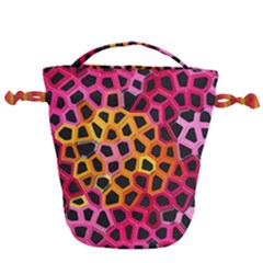 Mosaic Structure Pattern Background Drawstring Bucket Bag