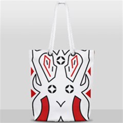 Traditional Art Torajan Pattern Full Print Rope Handle Tote (small)