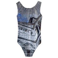 Building Architecture Columns Kids  Cut-out Back One Piece Swimsuit