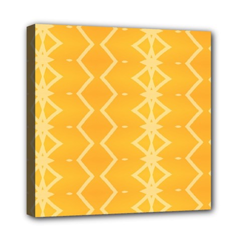 Pattern Yellow Mini Canvas 8  X 8  (stretched)