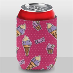 Seamless Pattern Patches With Ice Cream Can Holder