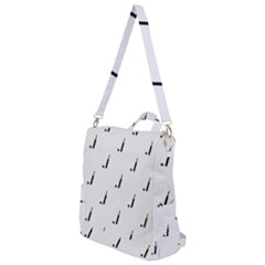 Black And White Cricket Sport Motif Print Pattern Crossbody Backpack