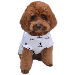 Black And White Surfing Motif Graphic Print Pattern Dog T-shirt