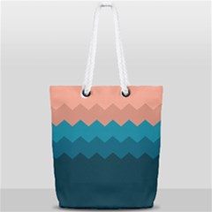 Flat Ocean Palette Full Print Rope Handle Tote (small)