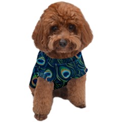 Watercolor Peacock Feather Pattern Dog T-shirt