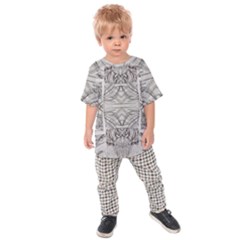 Monochrome Module Pattern Iv Kids  Raglan Tee