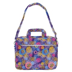 Multicolored Splashes And Watercolor Circles On A Dark Background Macbook Pro Shoulder Laptop Bag (large)
