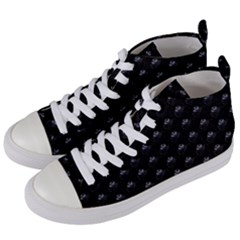 Animal Eyes Close Up Motif Pattern Women s Mid-top Canvas Sneakers