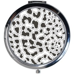 Black And White Dots Jaguar Mini Round Mirror