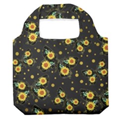 Nature Pattern Texture Flower Wing Premium Foldable Grocery Recycle Bag