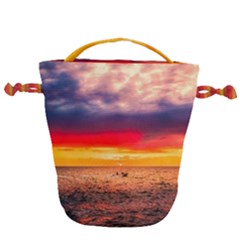 Denmark Sunset Dusk Sky Clouds Sea Ocean Water Drawstring Bucket Bag