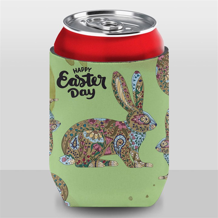 Personalized Happy Easter Day Bunny Rabbit Name Can Cooler