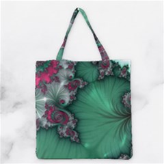 Fractal Spiral Template Abstract Background Design Grocery Tote Bag