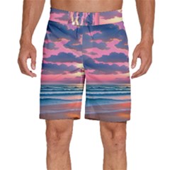 Sunset Over The Beach Men s Beach Shorts