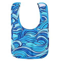 Pattern Ocean Waves Blue Nature Sea Abstract Baby Bib
