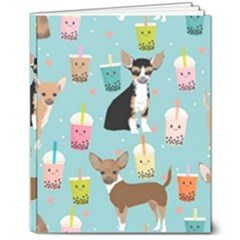 Chihuahua Bubble Kawaii Boba Tea Cute Dog 8  X 10  Hardcover Notebook