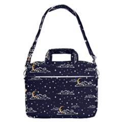 Hand-drawn-scratch-style-night-sky-with-moon-cloud-space-among-stars-seamless-pattern-vector-design- Macbook Pro 16  Shoulder Laptop Bag
