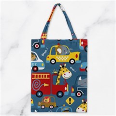 Seamless-pattern-vehicles-cartoon-with-funny-drivers Classic Tote Bag