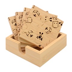Vector-seamless-pattern-nice-animals-cartoon Bamboo Coaster Set