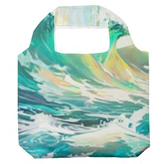 Waves Ocean Sea Tsunami Nautical Art Premium Foldable Grocery Recycle Bag