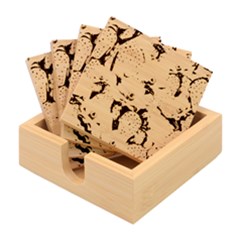 Prickly Pear Cactus Flower Plant Bamboo Coaster Set