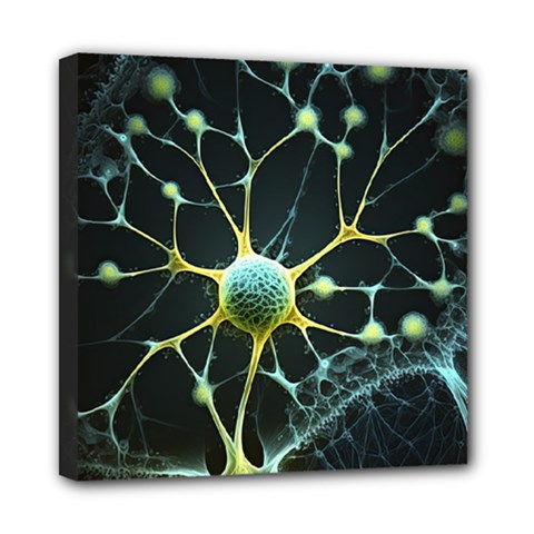 Ai Generated Neuron Network Connection Mini Canvas 8  X 8  (stretched)