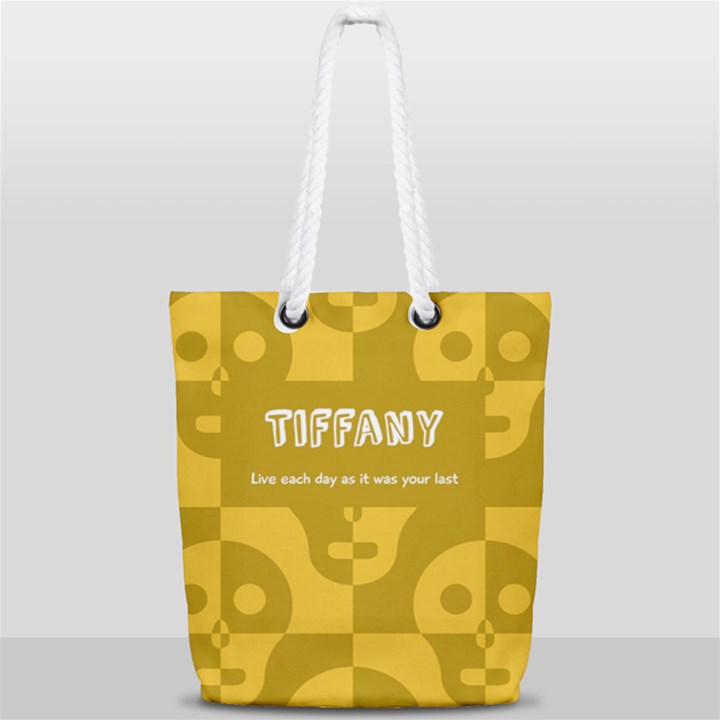 Skull Pattern Full Print Rope Handle Tote (Small)