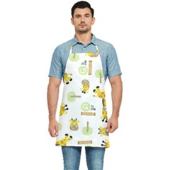 Vector Pattern With Cute Giraffe Cartoon Kitchen Apron