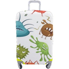 Dangerous-streptococcus-lactobacillus-staphylococcus-others-microbes-cartoon-style-vector-seamless-p Luggage Cover (large)