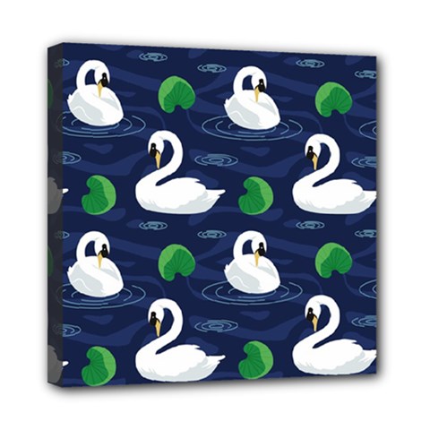Swan-pattern-elegant-design Mini Canvas 8  X 8  (stretched)