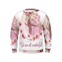 Women With Flowers Kids  Sweatshirt