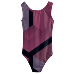 Blocks Abstract Pattern Art Kids  Cut-out Back One Piece Swimsuit