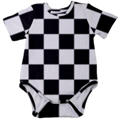 Black White Chess Board Baby Short Sleeve Bodysuit