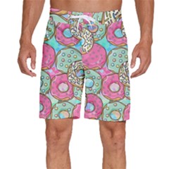 Donut Pattern Texture Colorful Sweet Men s Beach Shorts