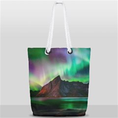 Aurora Borealis Nature Sky Light Full Print Rope Handle Tote (small)